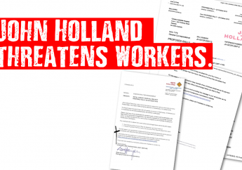 John Holland Group tries to suppress worker protests with threats of investigation