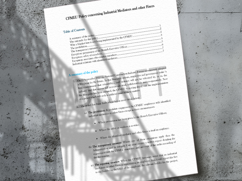 Draft Industrial Mediators and Fixers Policy